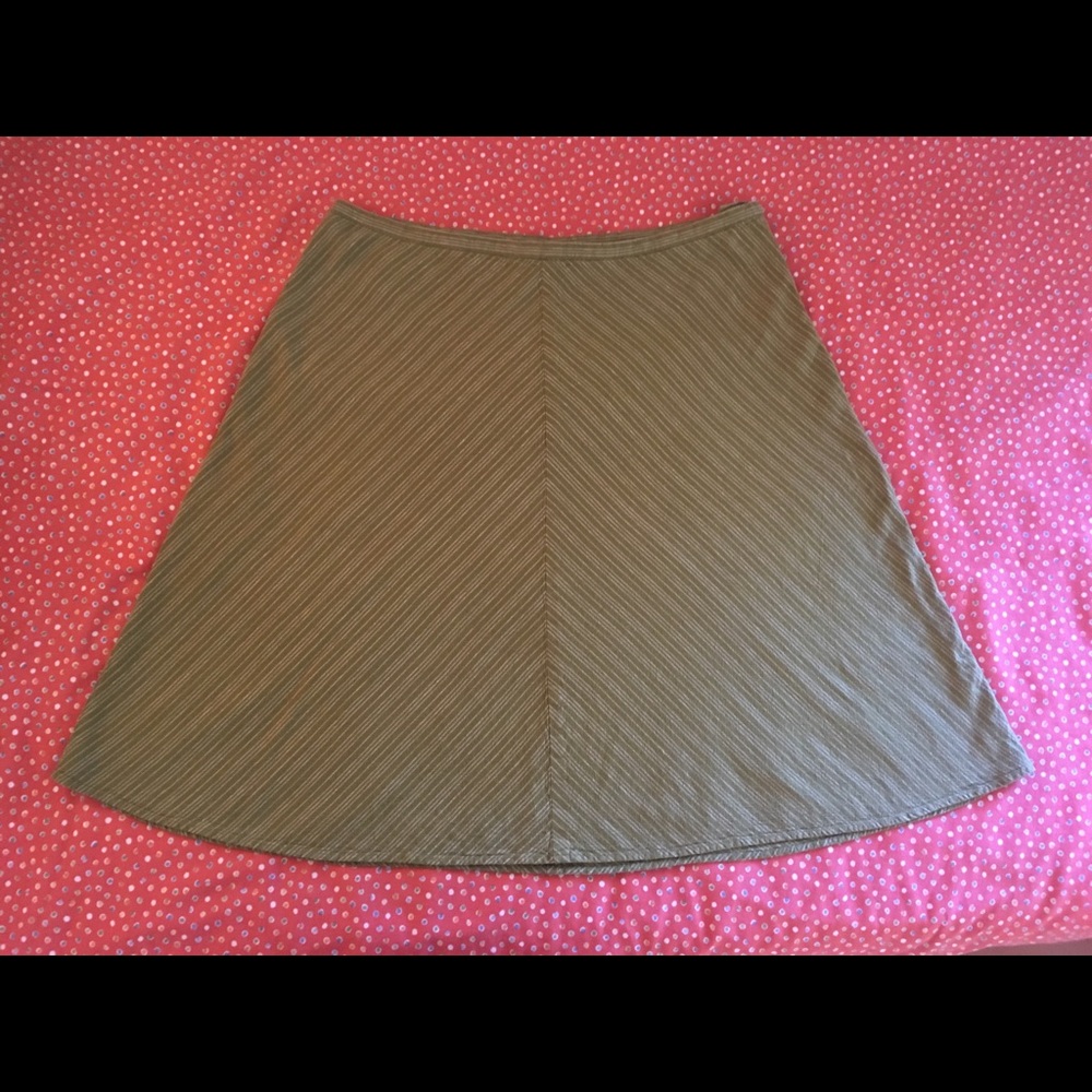 Adorable green striped linen skirt